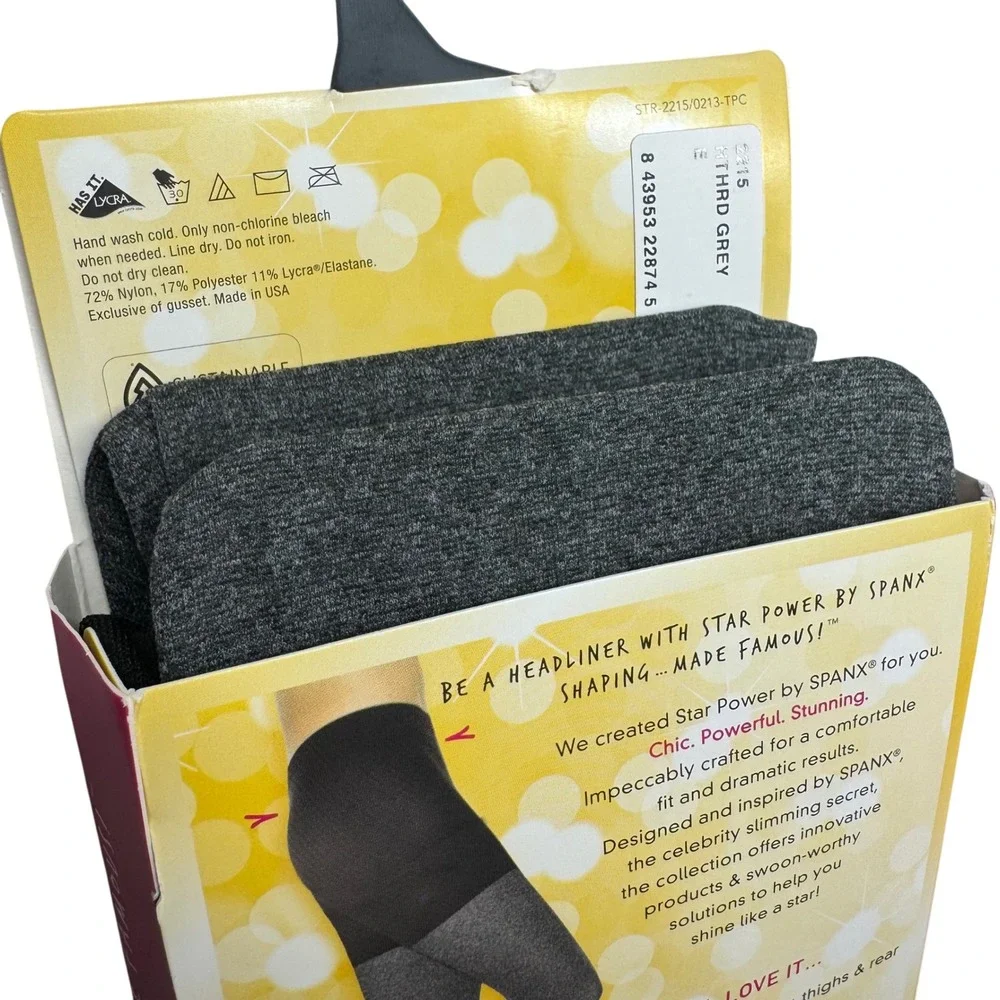 SPANX Star‎ Power Shaping Tights Tummy Control Heathered Gray Size E L XL